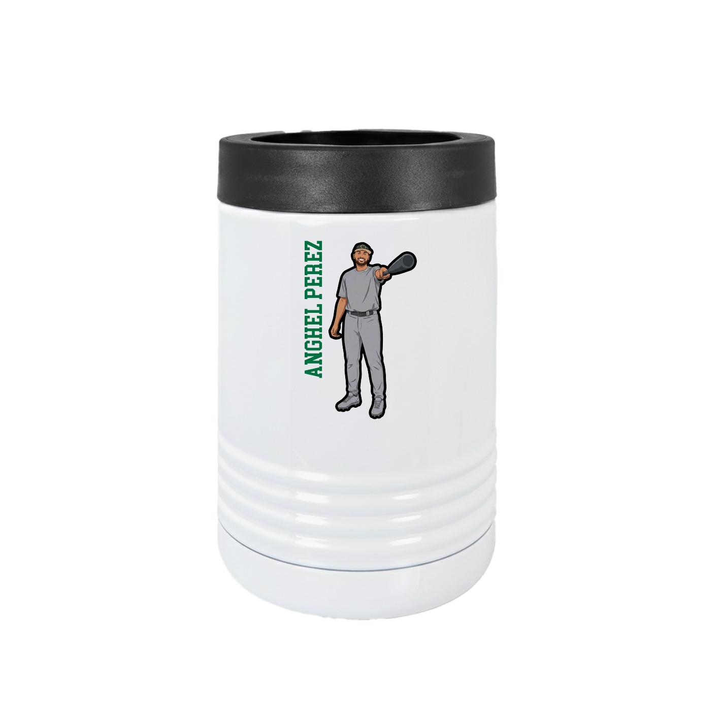 Beverage Holder — Name Vertical in White