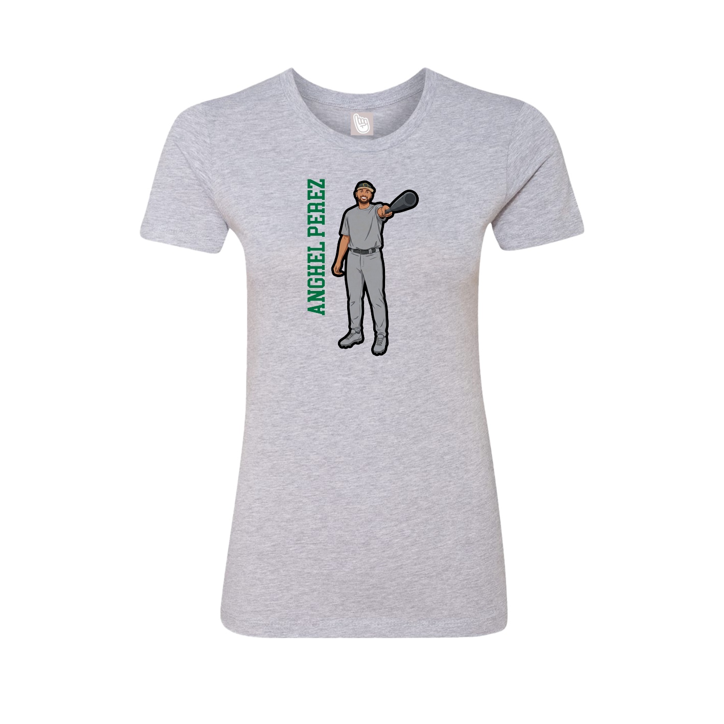 Womens Tee — Name Vertical in Grey