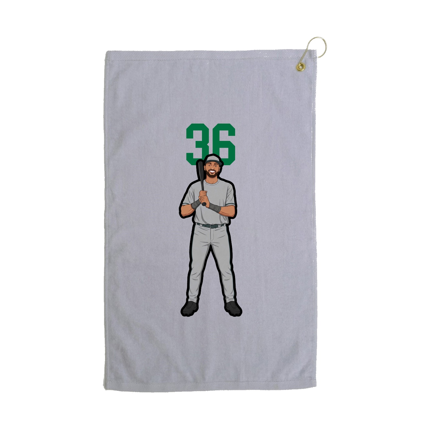 Golf Towel — Number Top in Grey