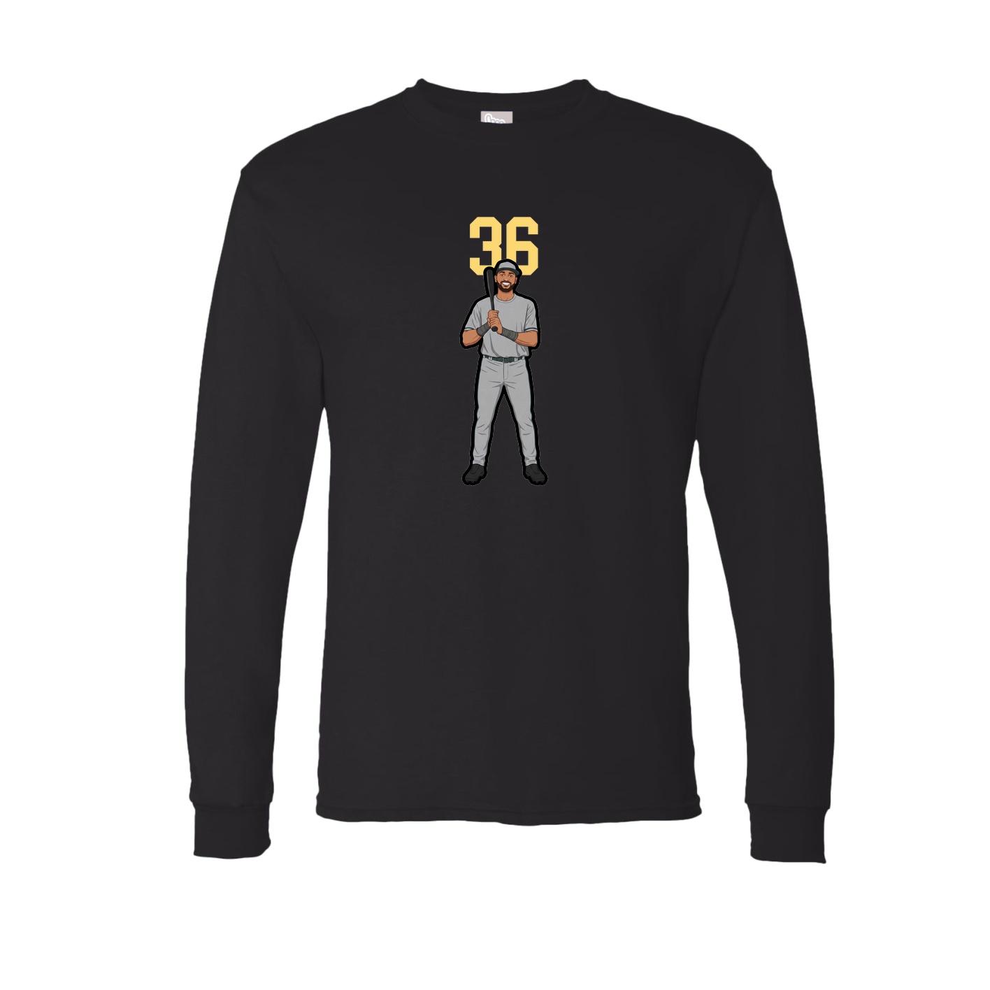 Long Sleeve Tee — Number Top in Black