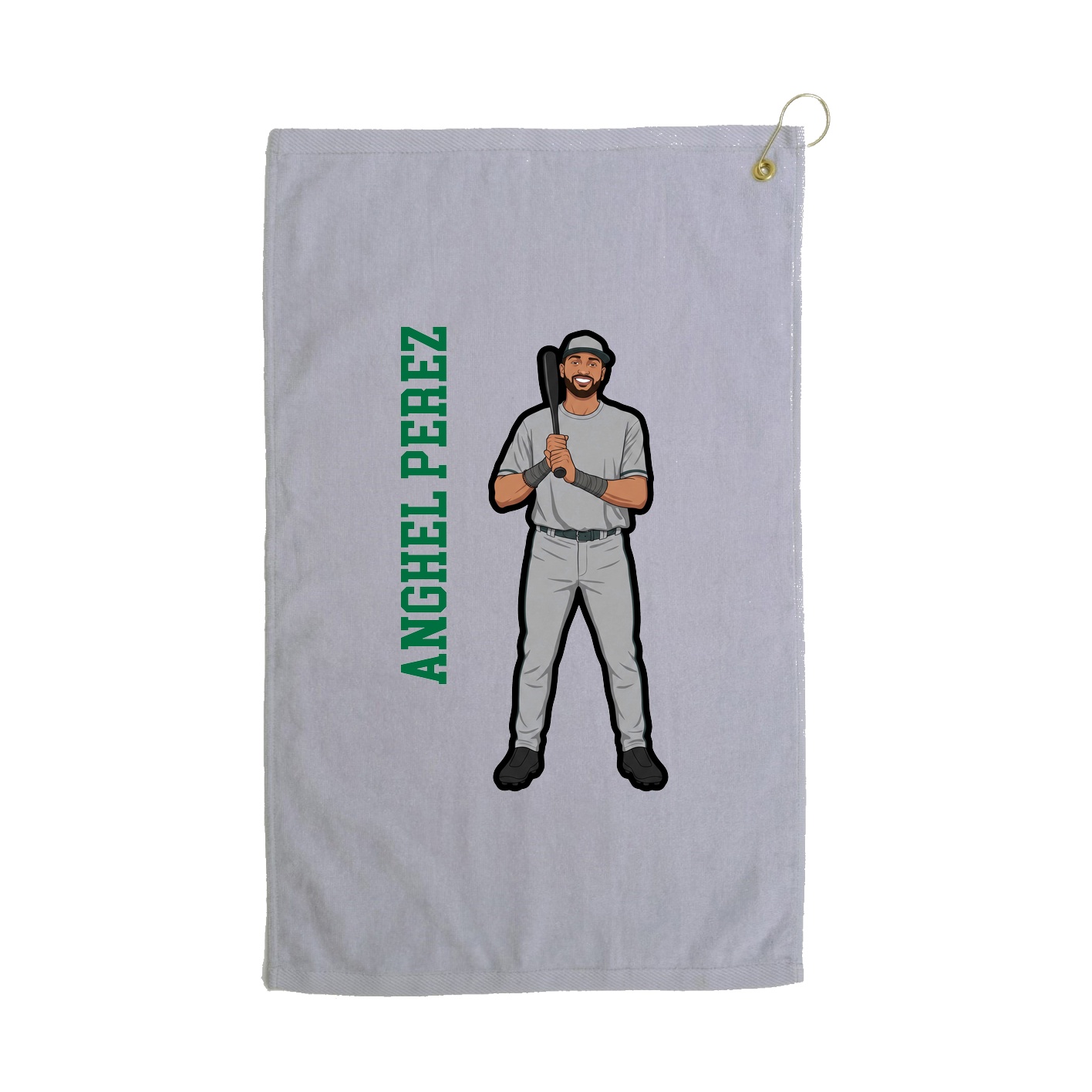 Golf Towel — Name Vertical in Grey