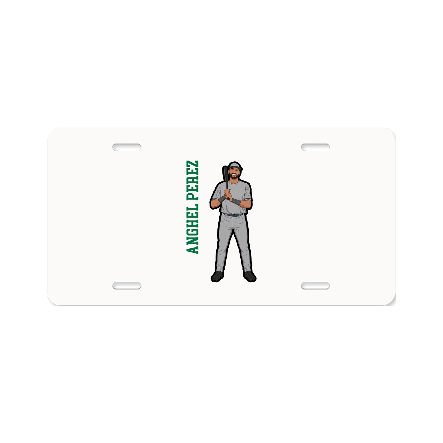 License Plate — Name Vertical in Classic