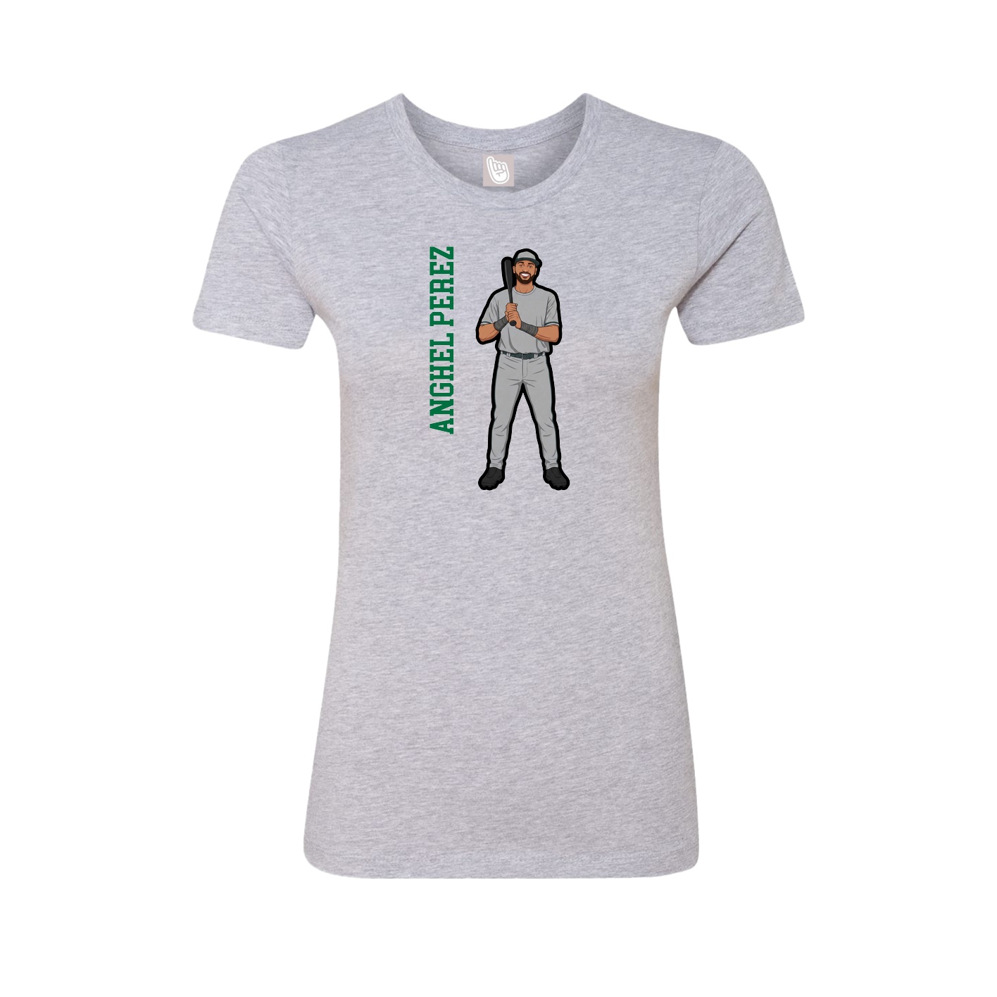 Womens Tee — Name Vertical in Grey