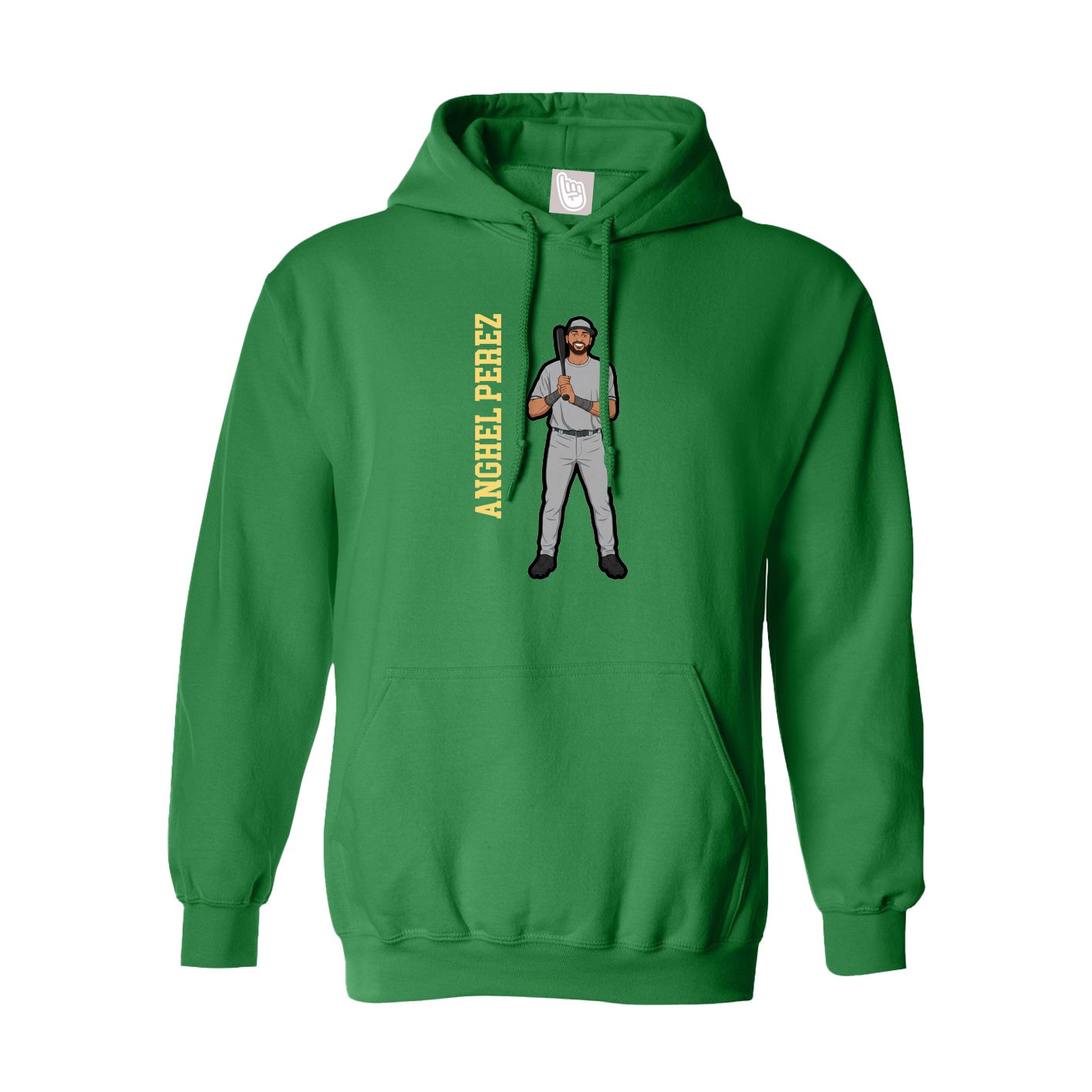 Hoodie — Name Vertical in Green