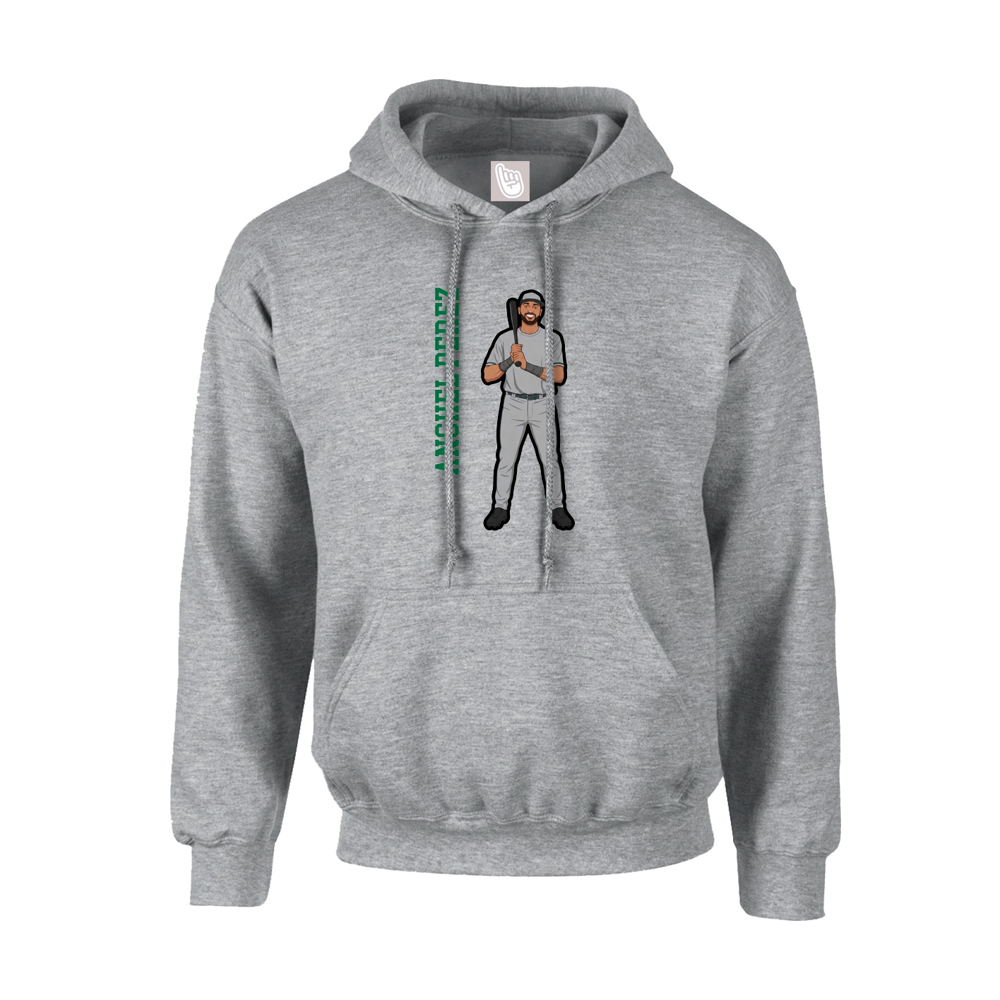 Youth Hoodie — Name Vertical in Grey
