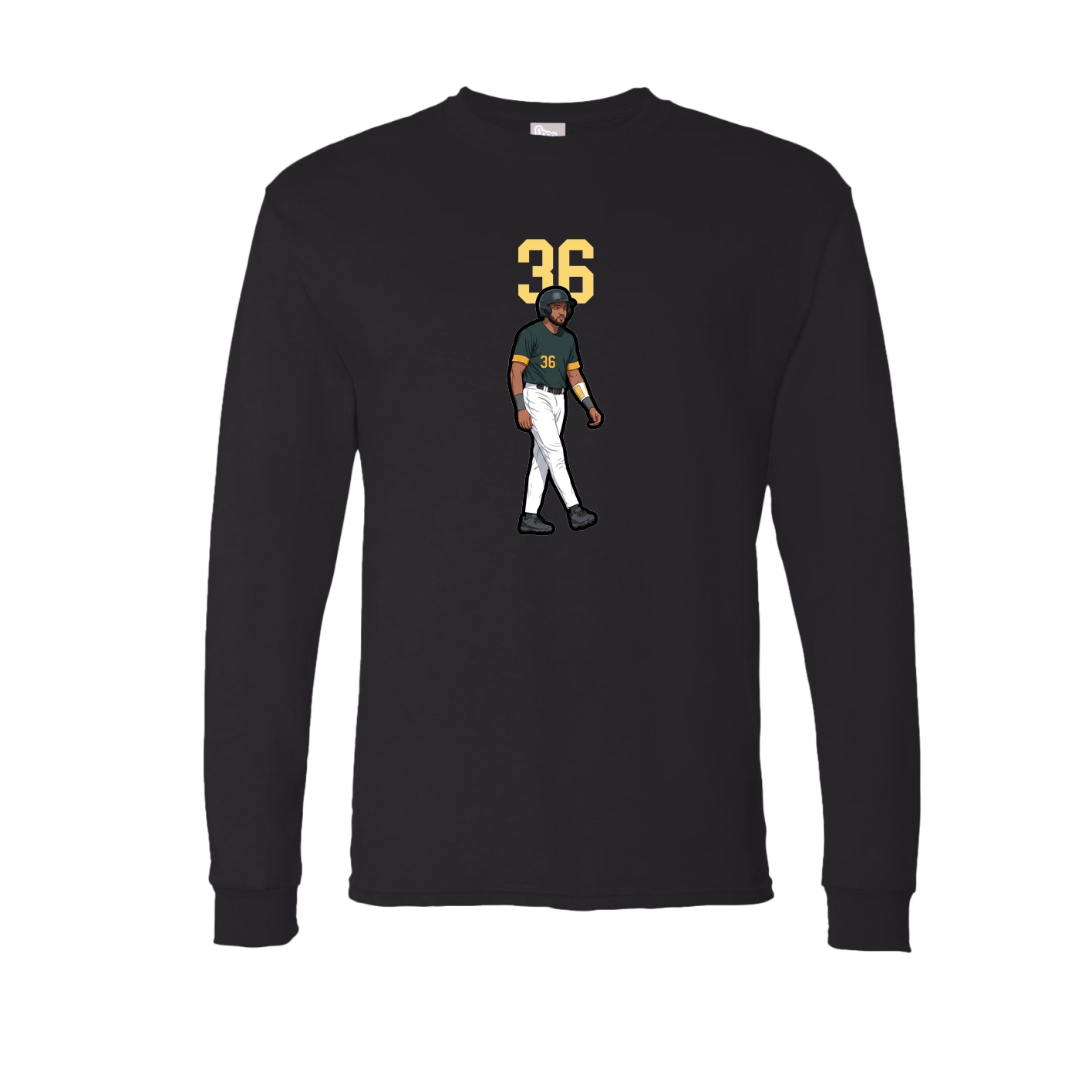 Long Sleeve Tee — Number Top in Black