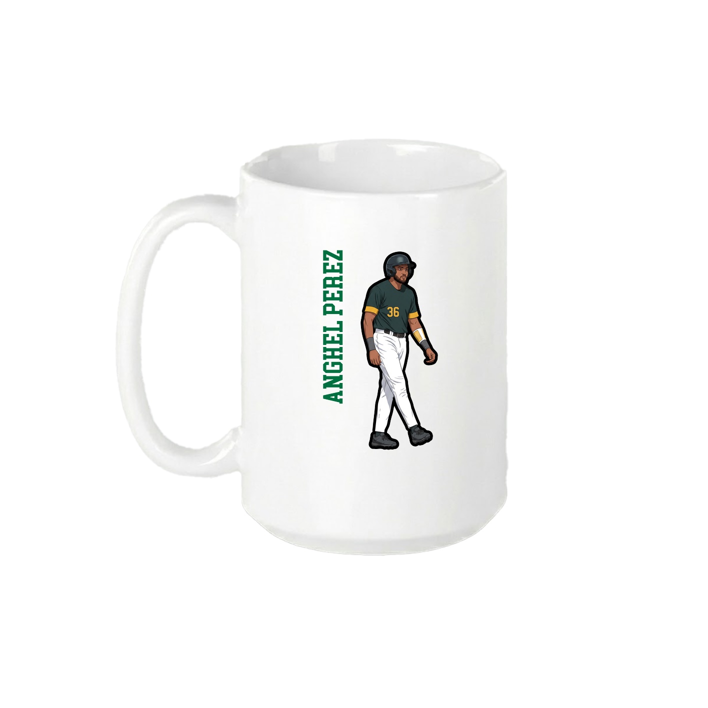 15oz Coffee Mug — Name Vertical in White