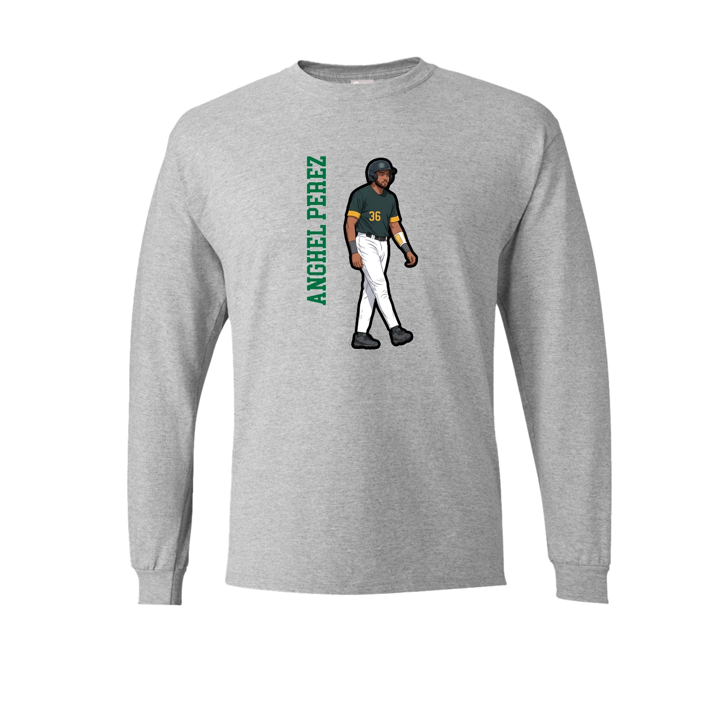 Long Sleeve Tee — Name Vertical in Grey