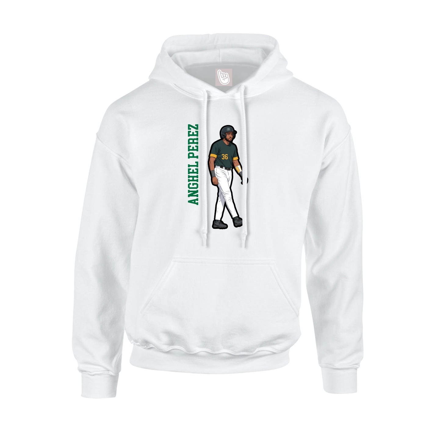 Youth Hoodie — Name Vertical in White