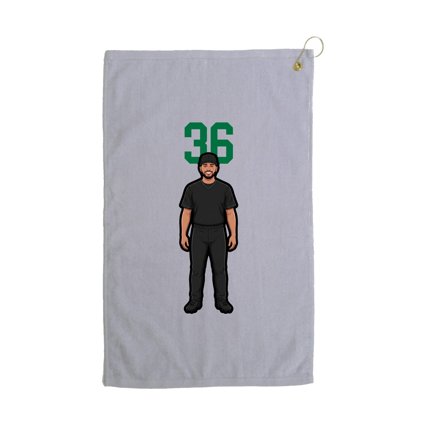 Golf Towel — Number Top in Grey