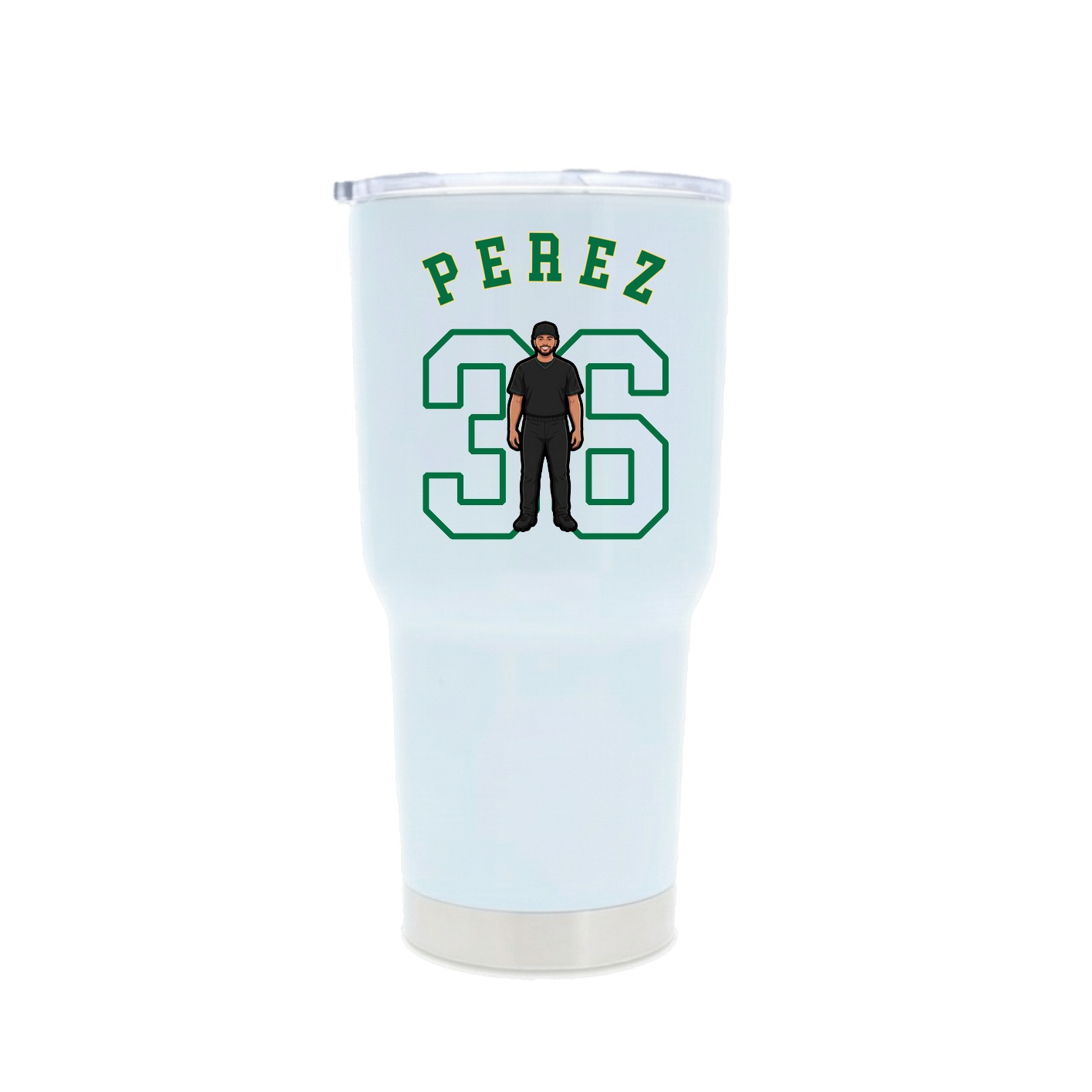30oz Stainless Steel Tumbler — Shirsey Arch in White