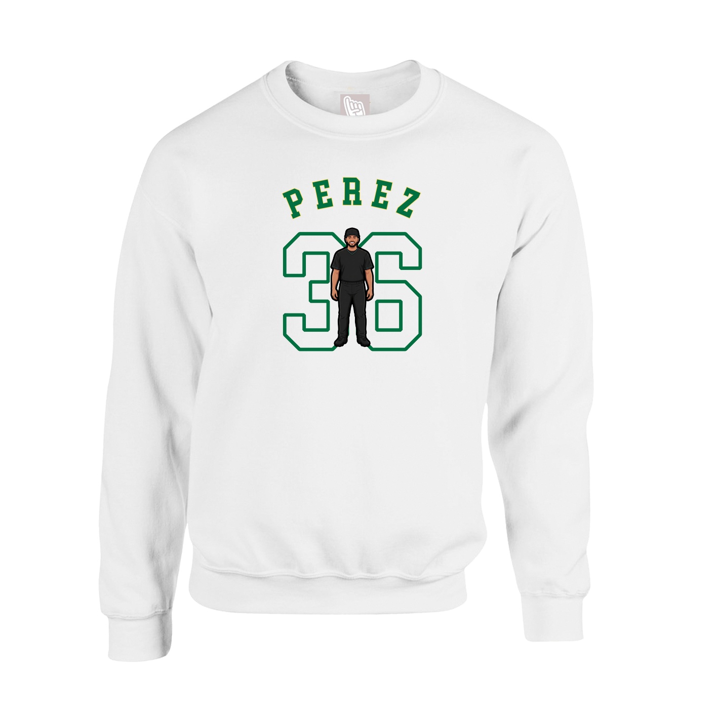 Fleece Crew — Shirsey Arch in White