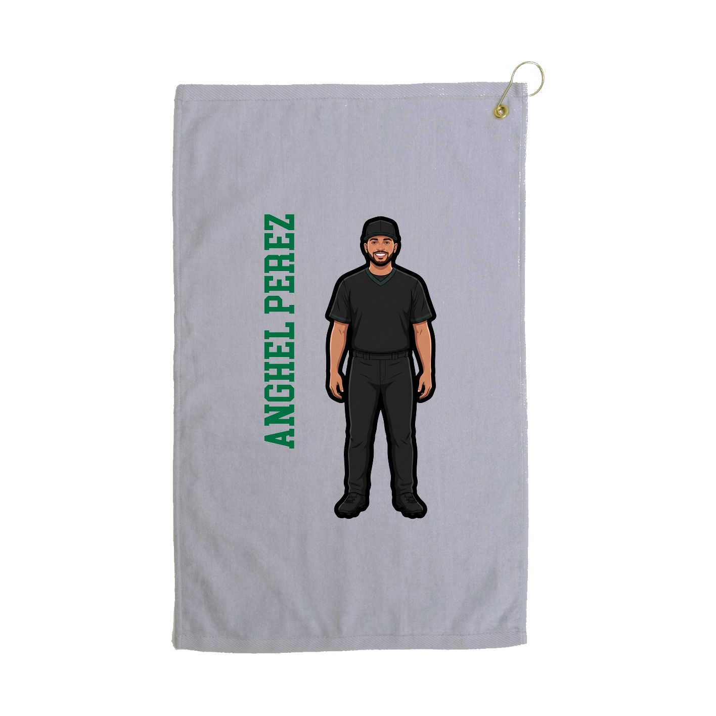 Golf Towel — Name Vertical in Grey