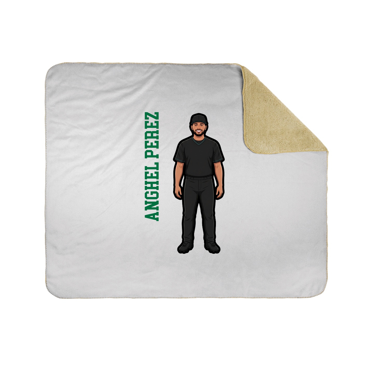 Throw Blanket — Name Vertical in White