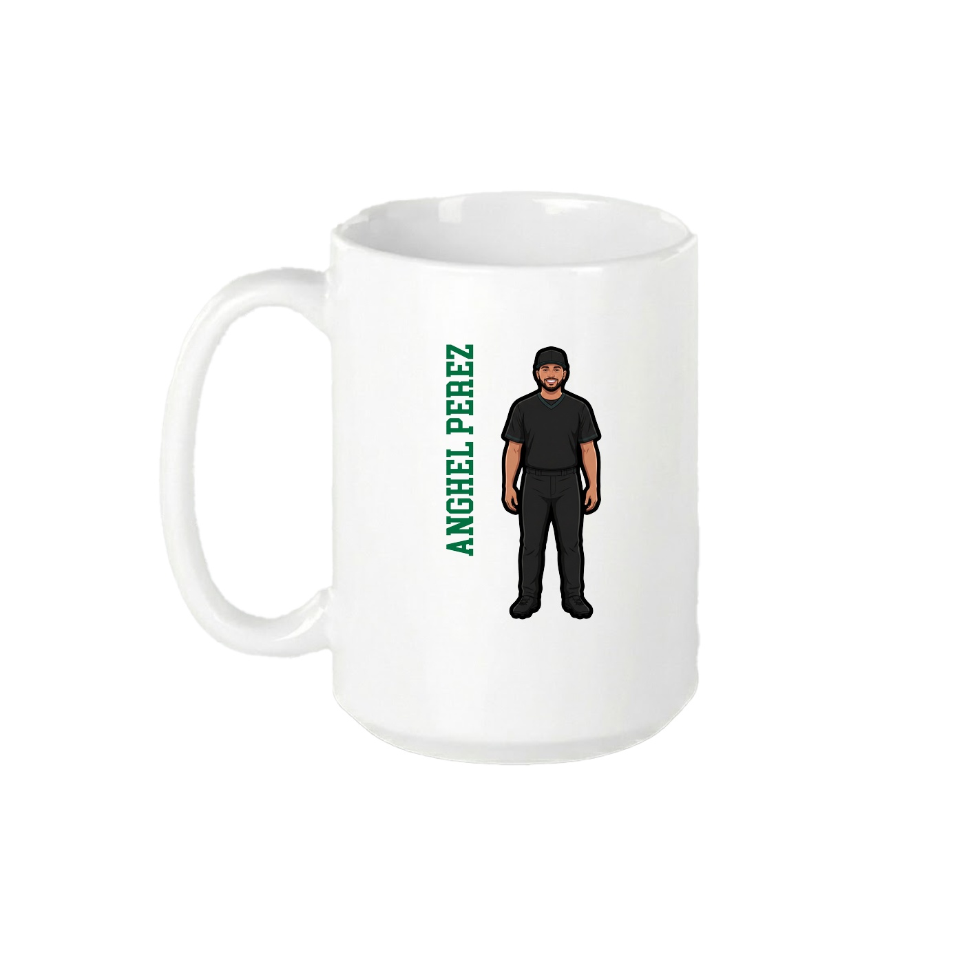 15oz Coffee Mug — Name Vertical in White