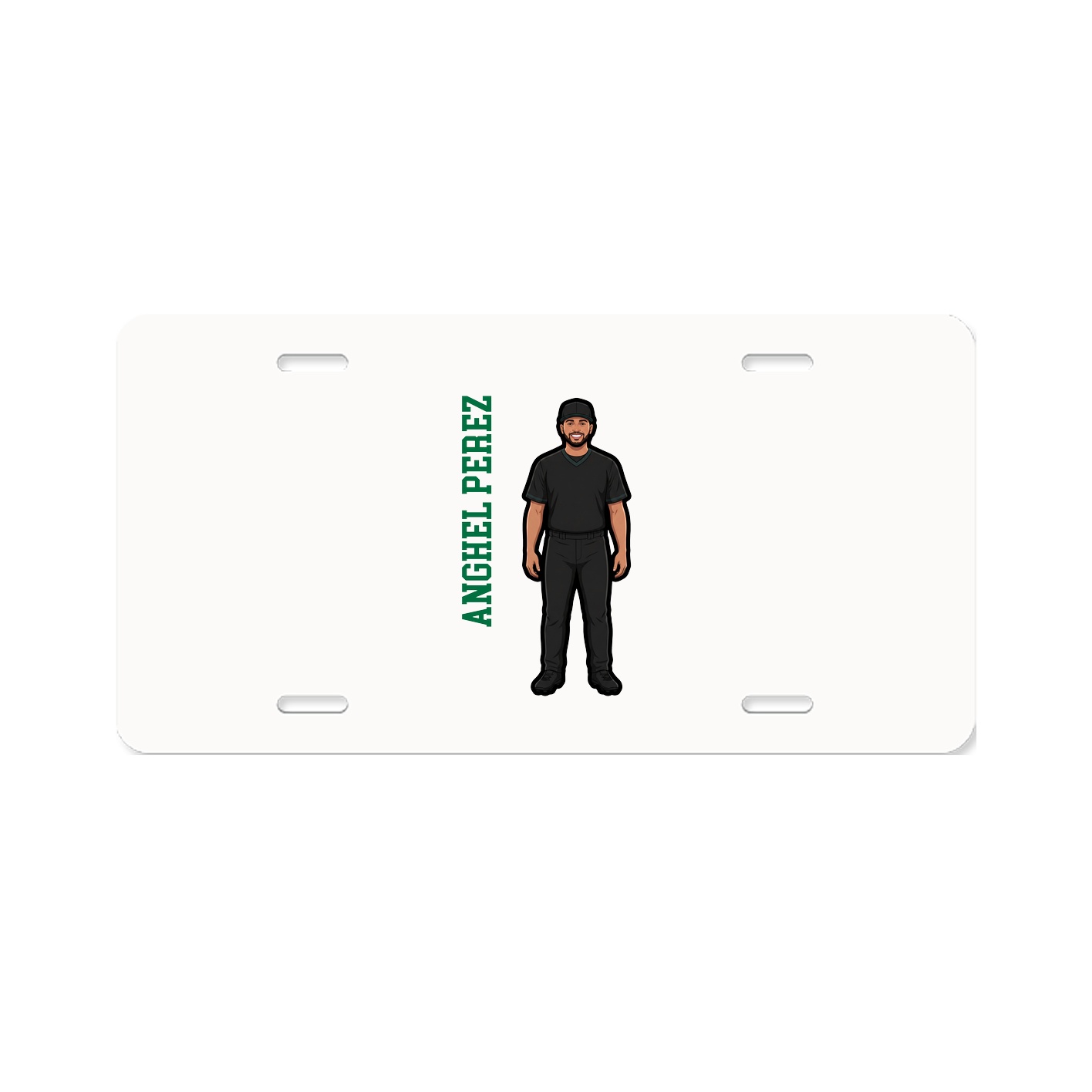 License Plate — Name Vertical in Classic