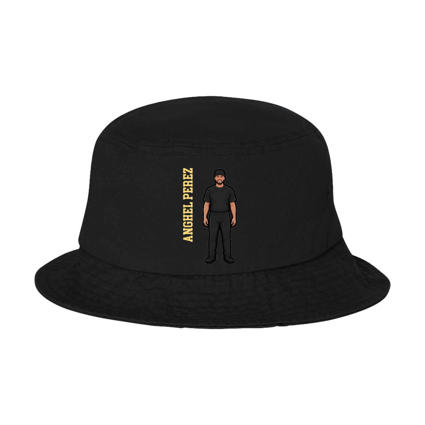 Bucket Cap — Name Vertical in Black