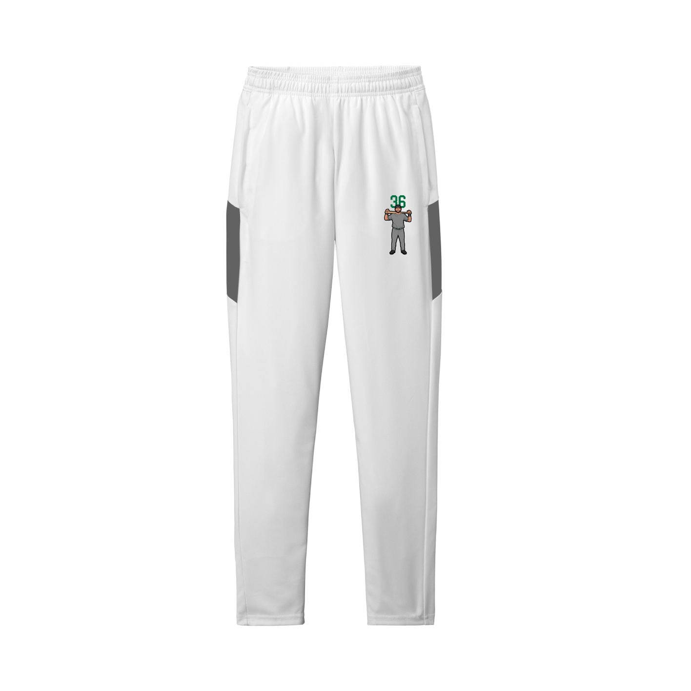 Team Travel Pant — Number Top in White/Grey
