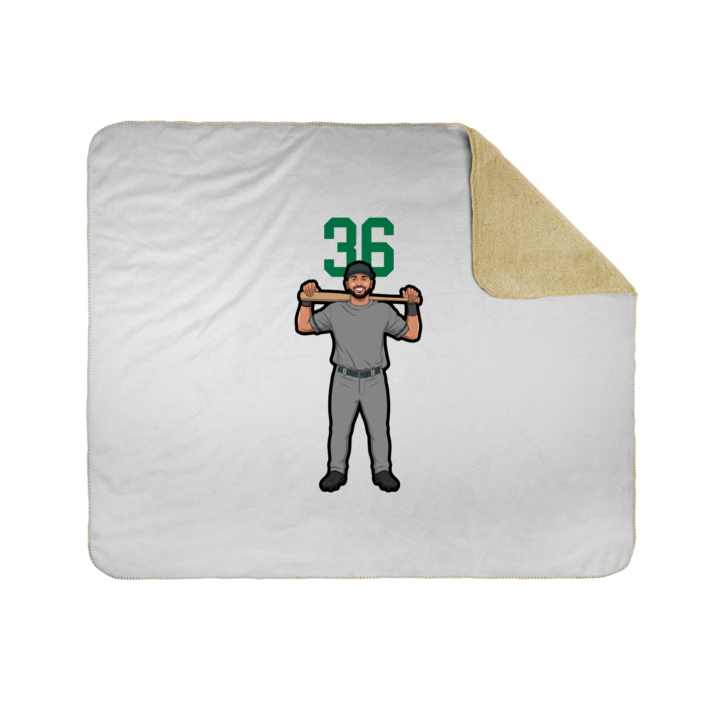 Throw Blanket — Number Top in White
