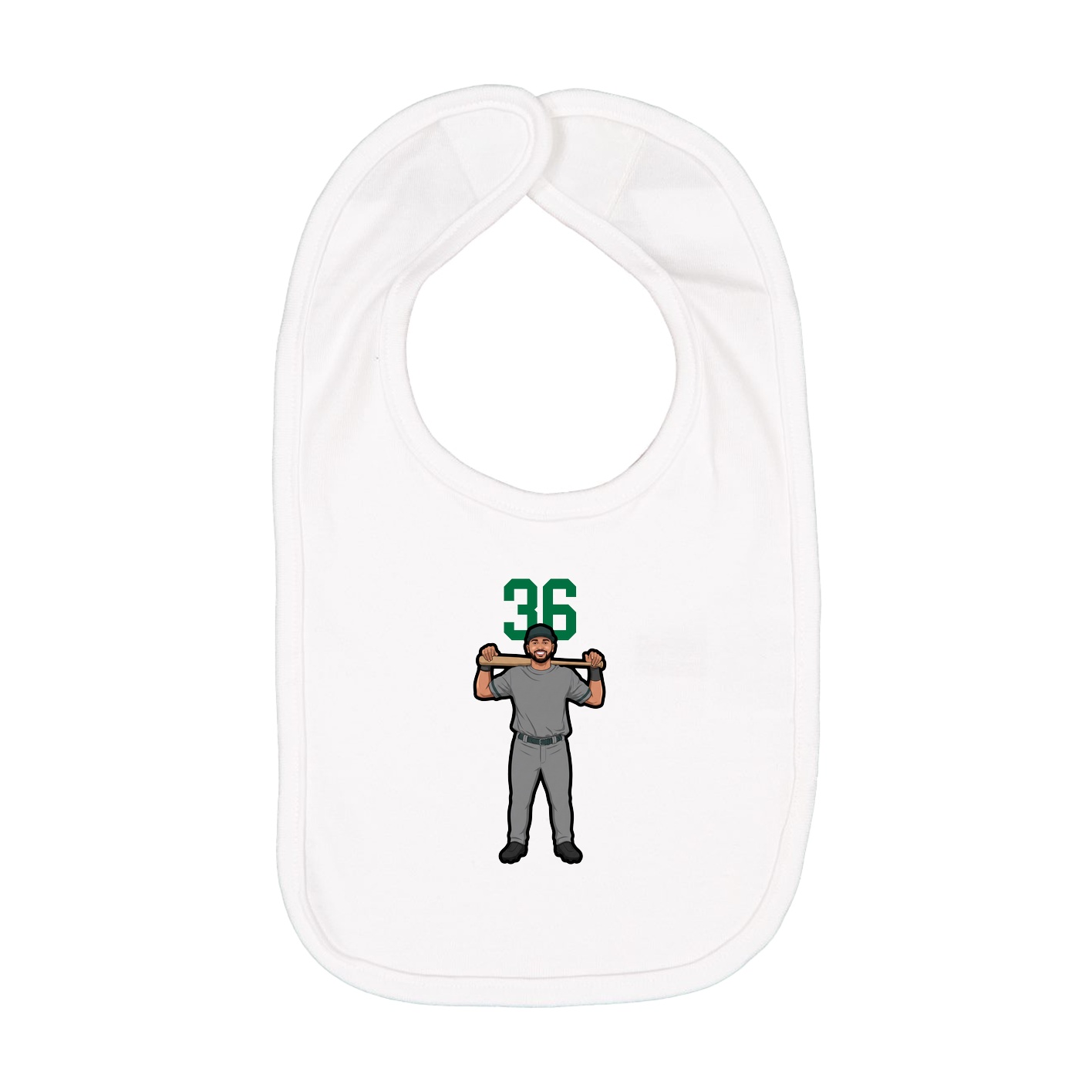Infant Bib — Number Top in White