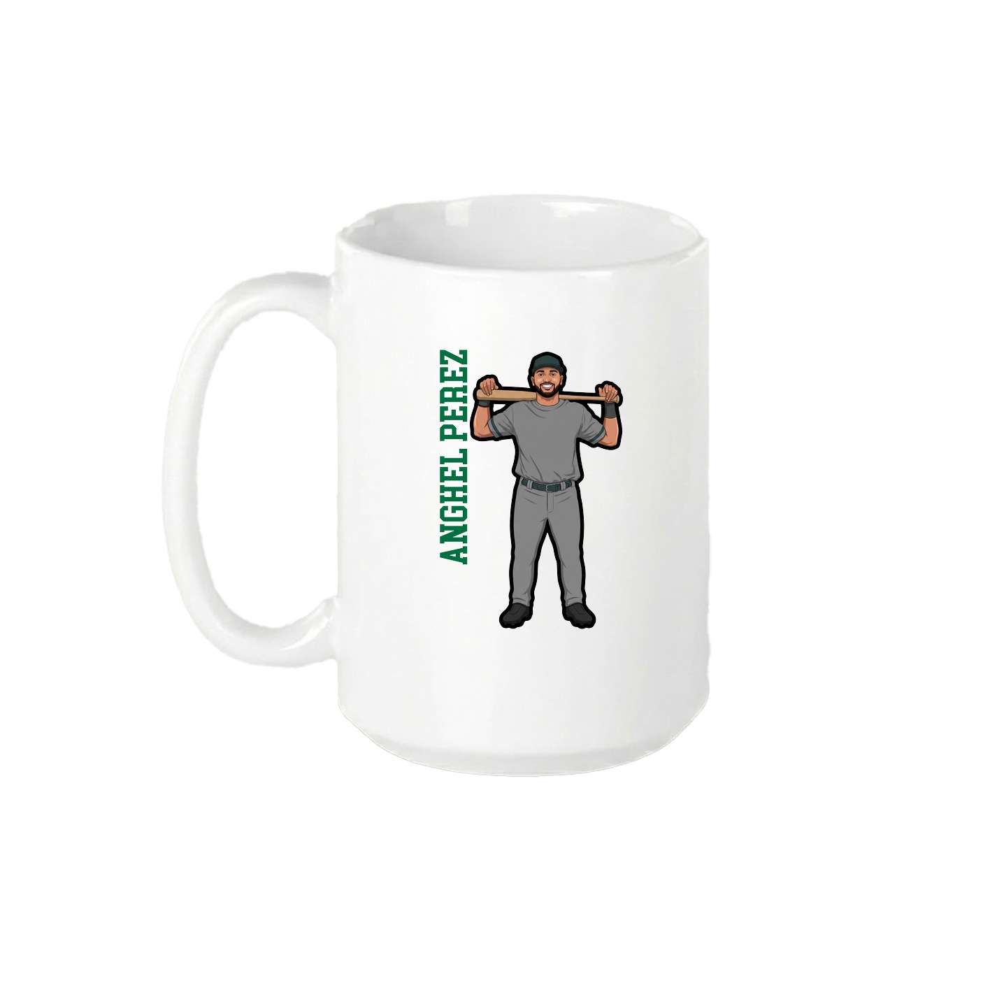 15oz Coffee Mug — Name Vertical in White