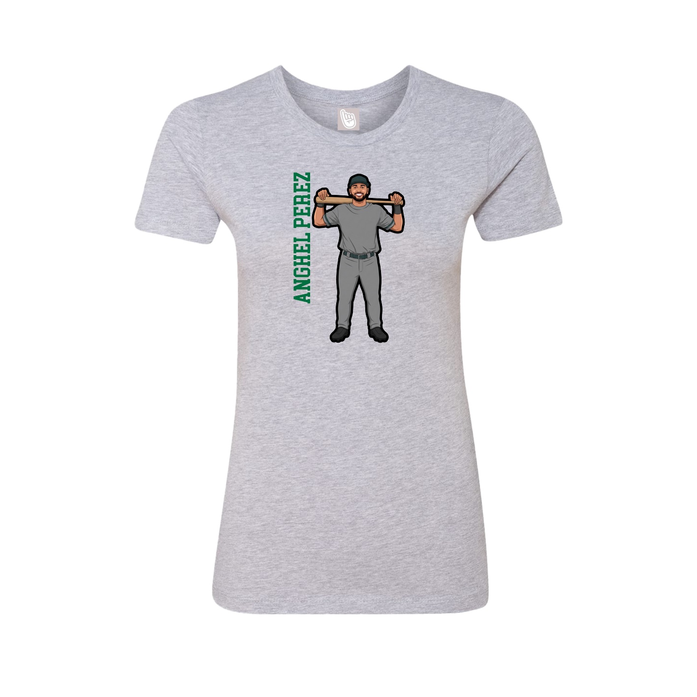 Womens Tee — Name Vertical in Grey