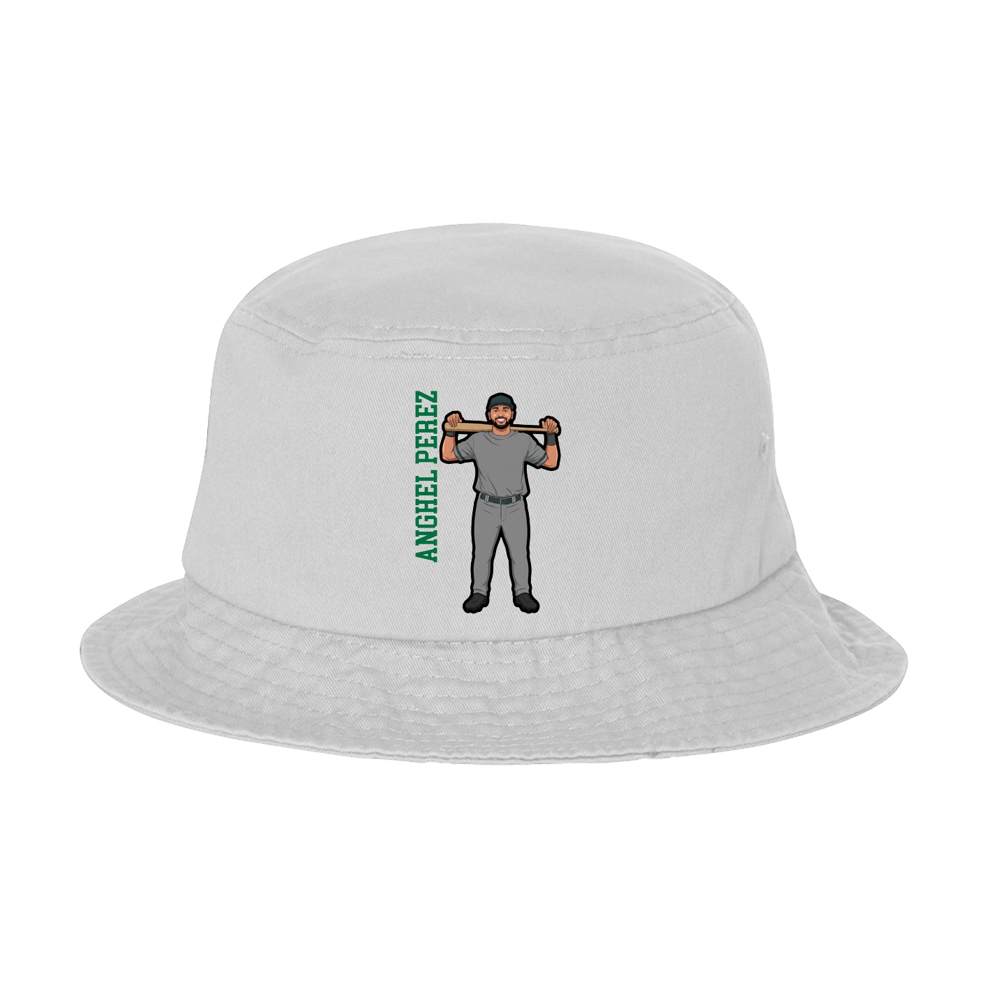 Bucket Cap — Name Vertical in White