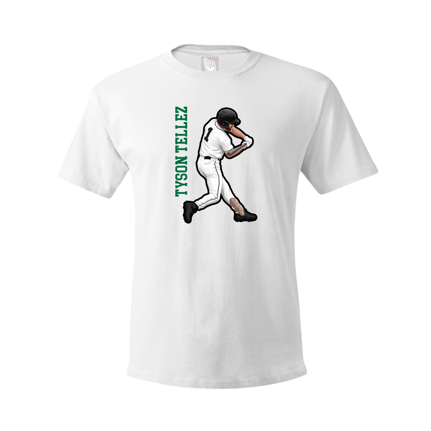 Tee — Name Vertical in White