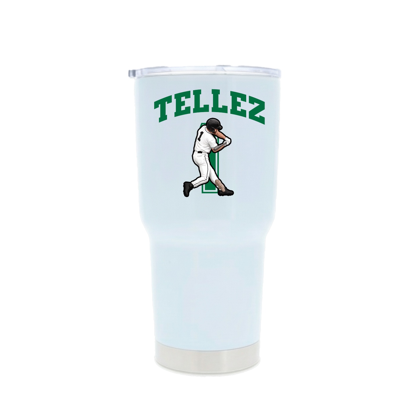 30oz Stainless Steel Tumbler — Number in White