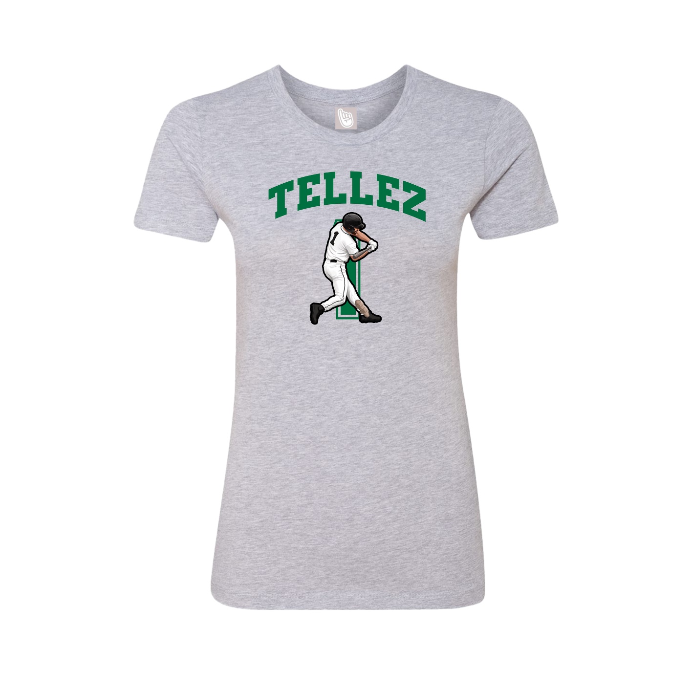 Fitted Women's Tee — Number in Grey
