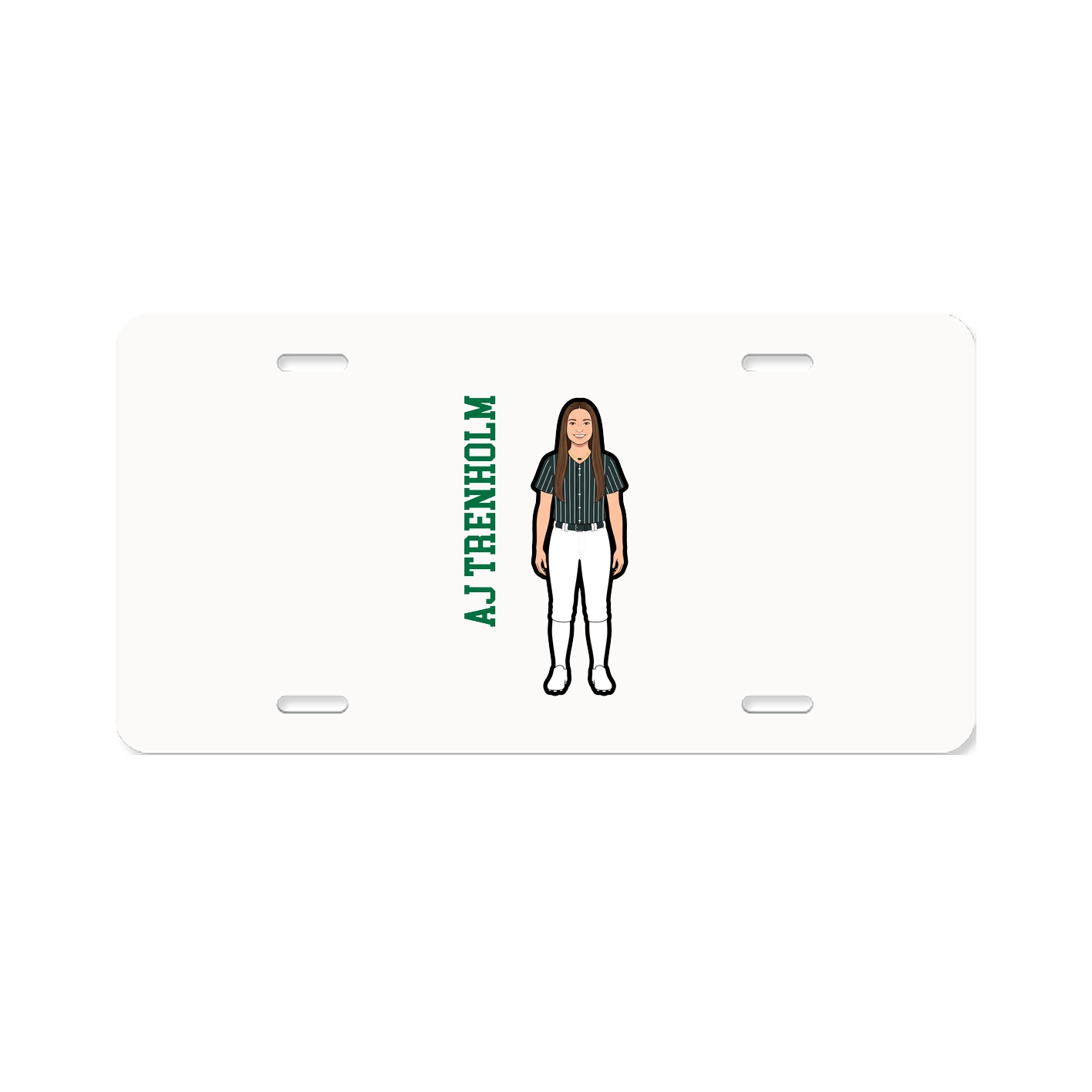 License Plate — Name Vertical in Classic