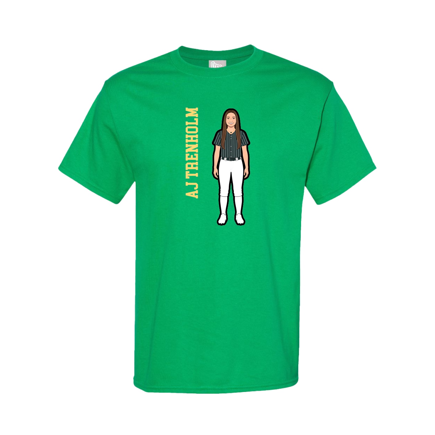 Tee — Name Vertical in Green