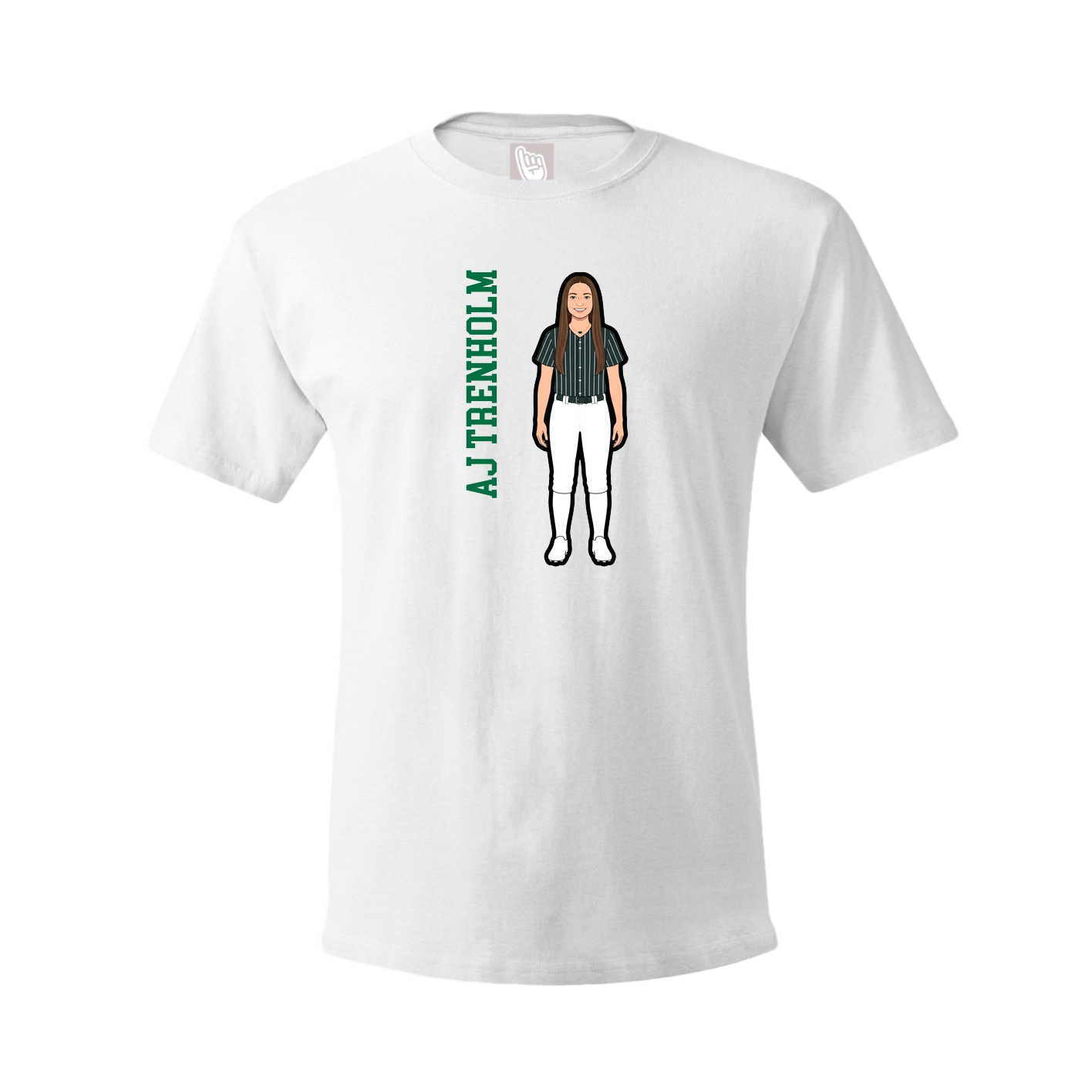 Youth Tee — Name Vertical in White