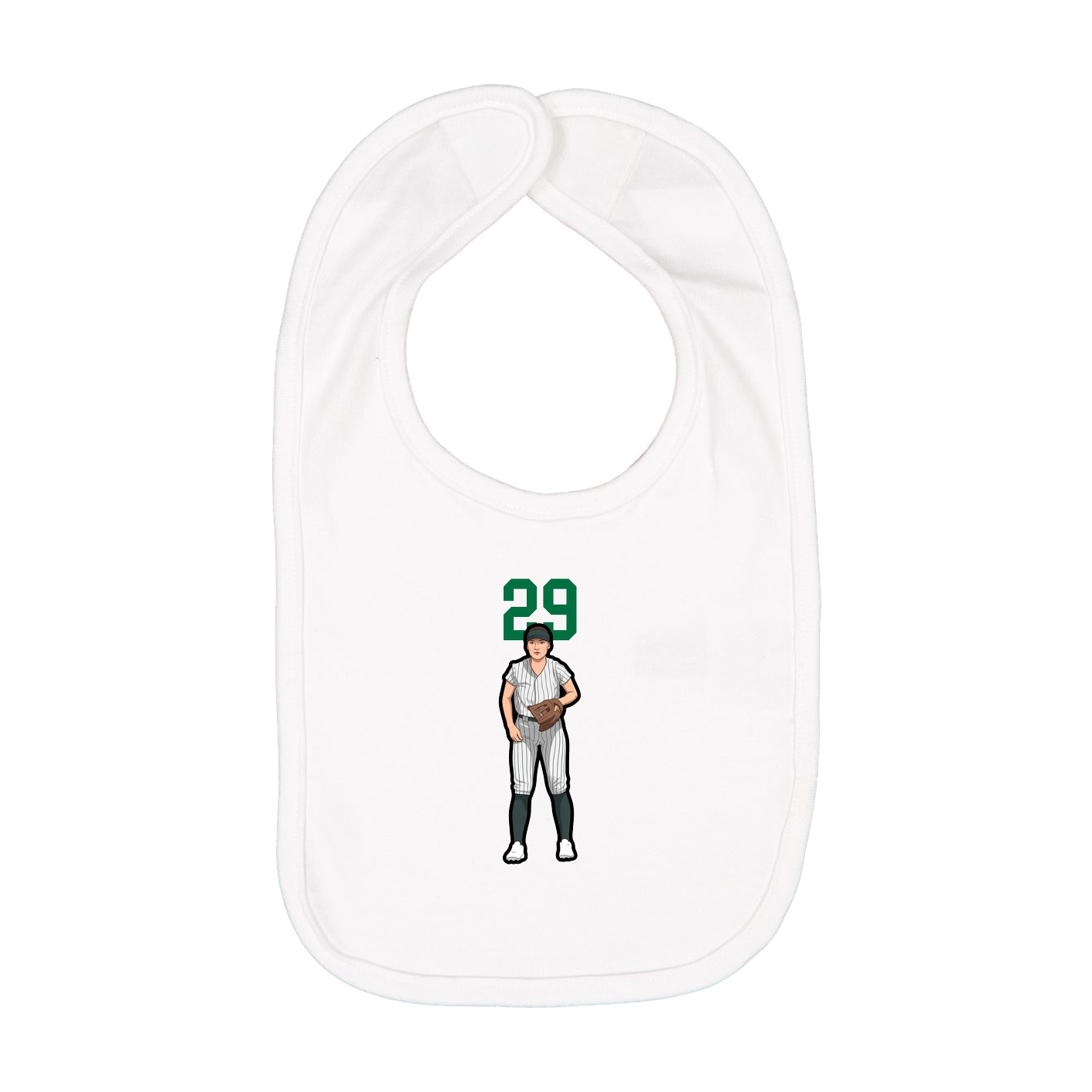 Infant Bib — Number Top in White