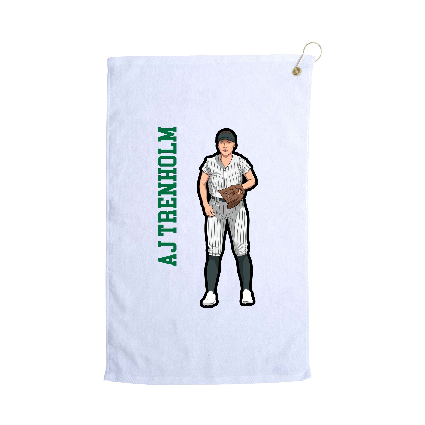 Golf Towel — Name Vertical in White