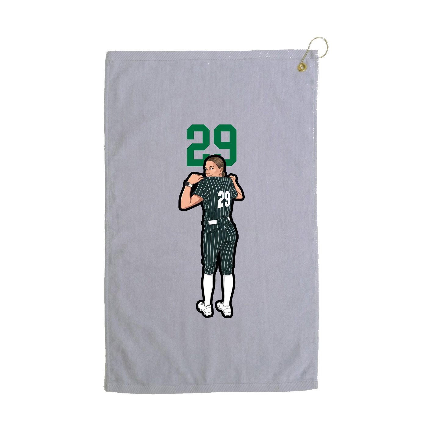 Golf Towel — Number Top in Grey