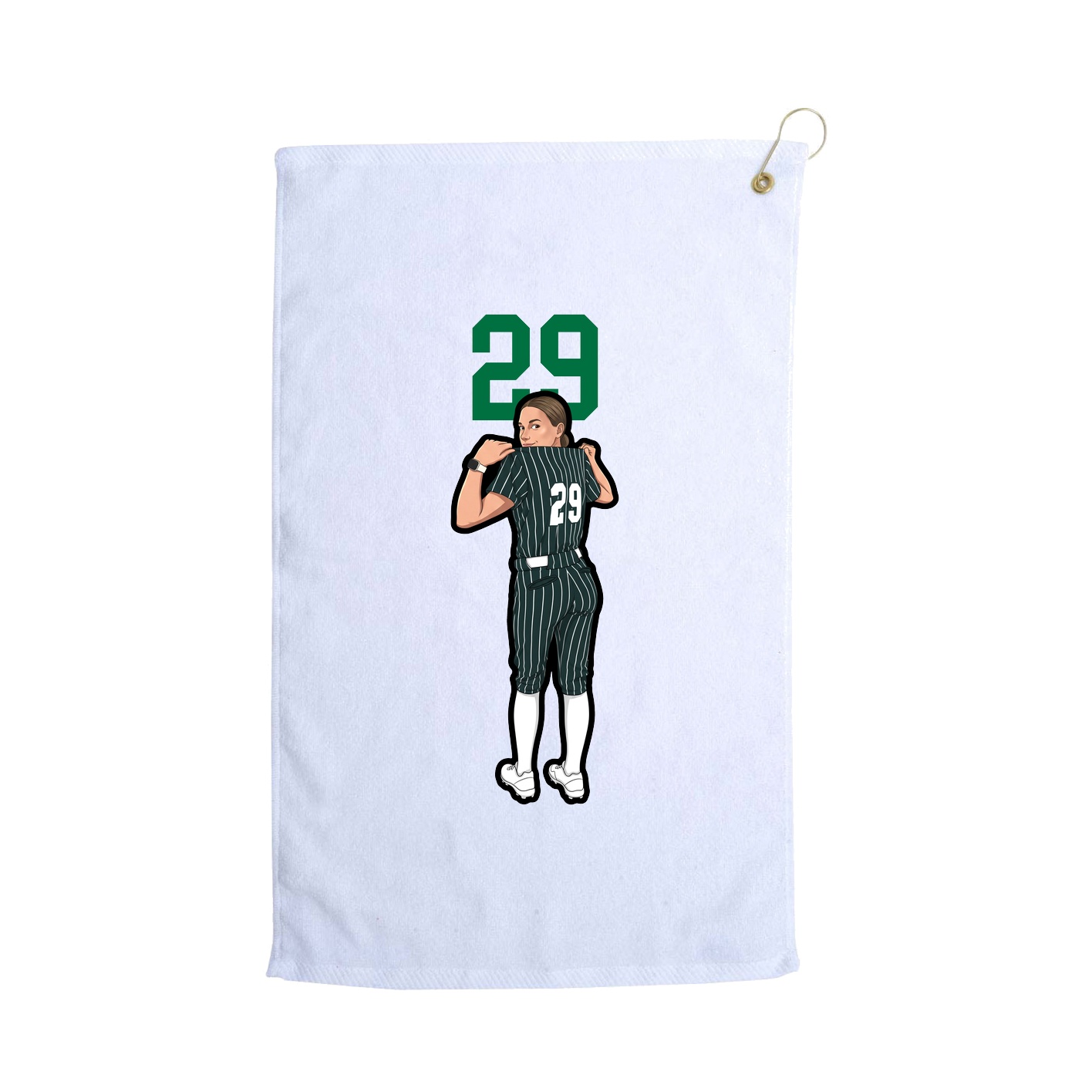 Golf Towel — Number Top in White
