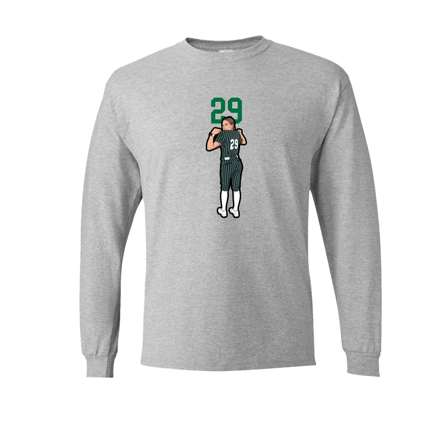 Long Sleeve Tee — Number Top in Grey