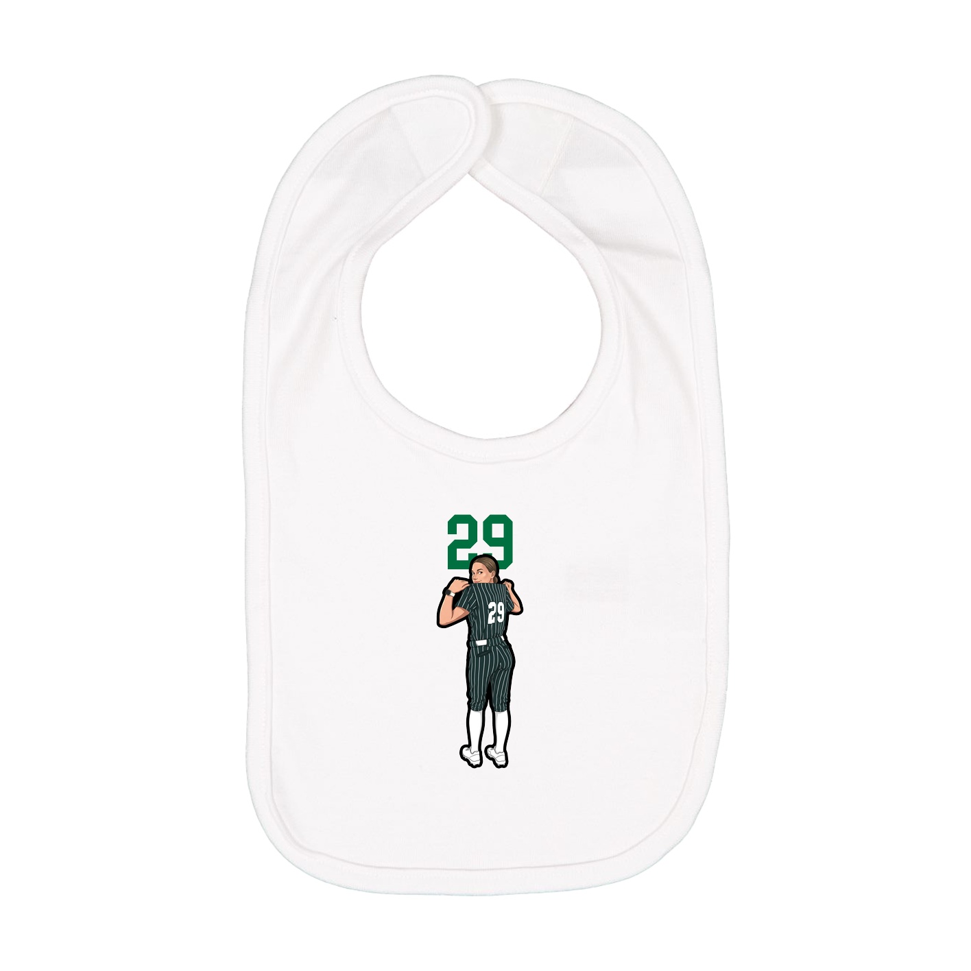 Infant Bib — Number Top in White