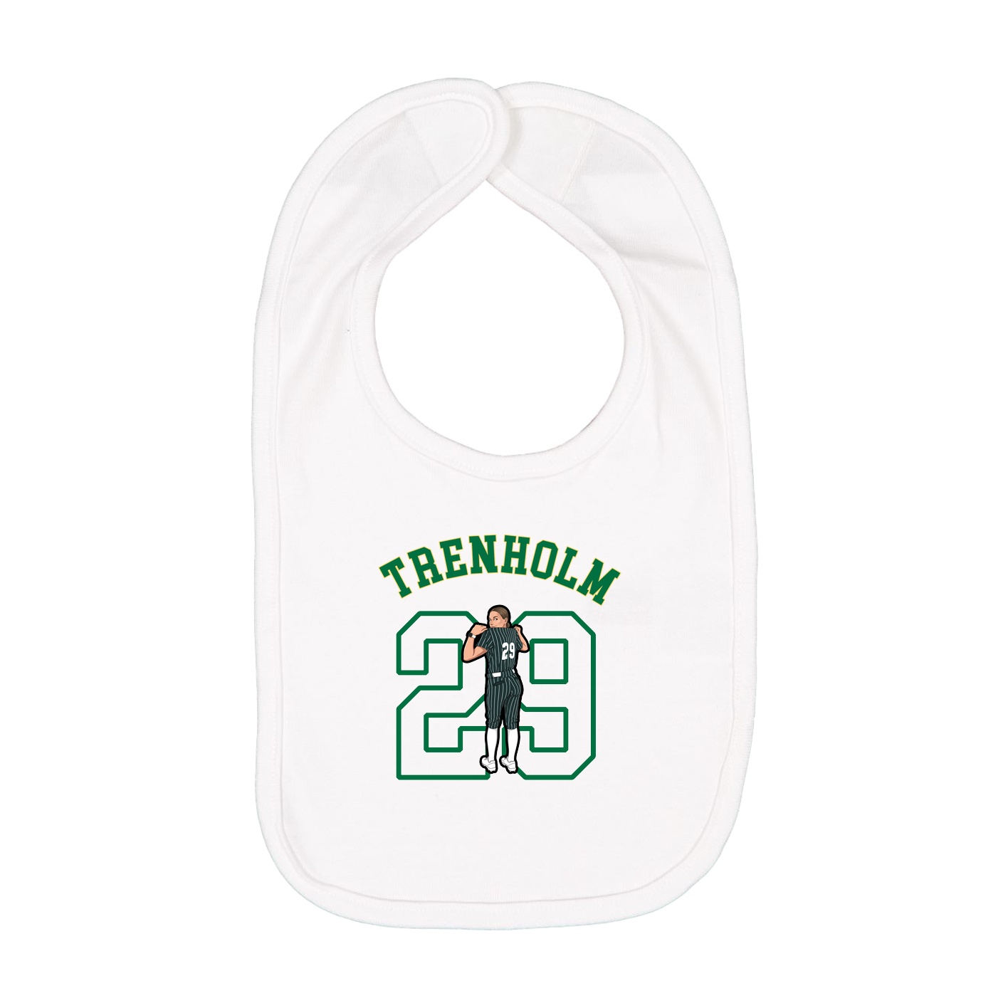 Infant Bib — Shirsey Arch in White