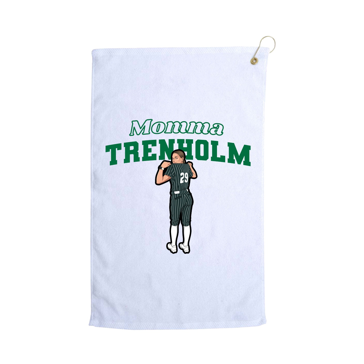 Golf Towel — Mothers Day Block in White