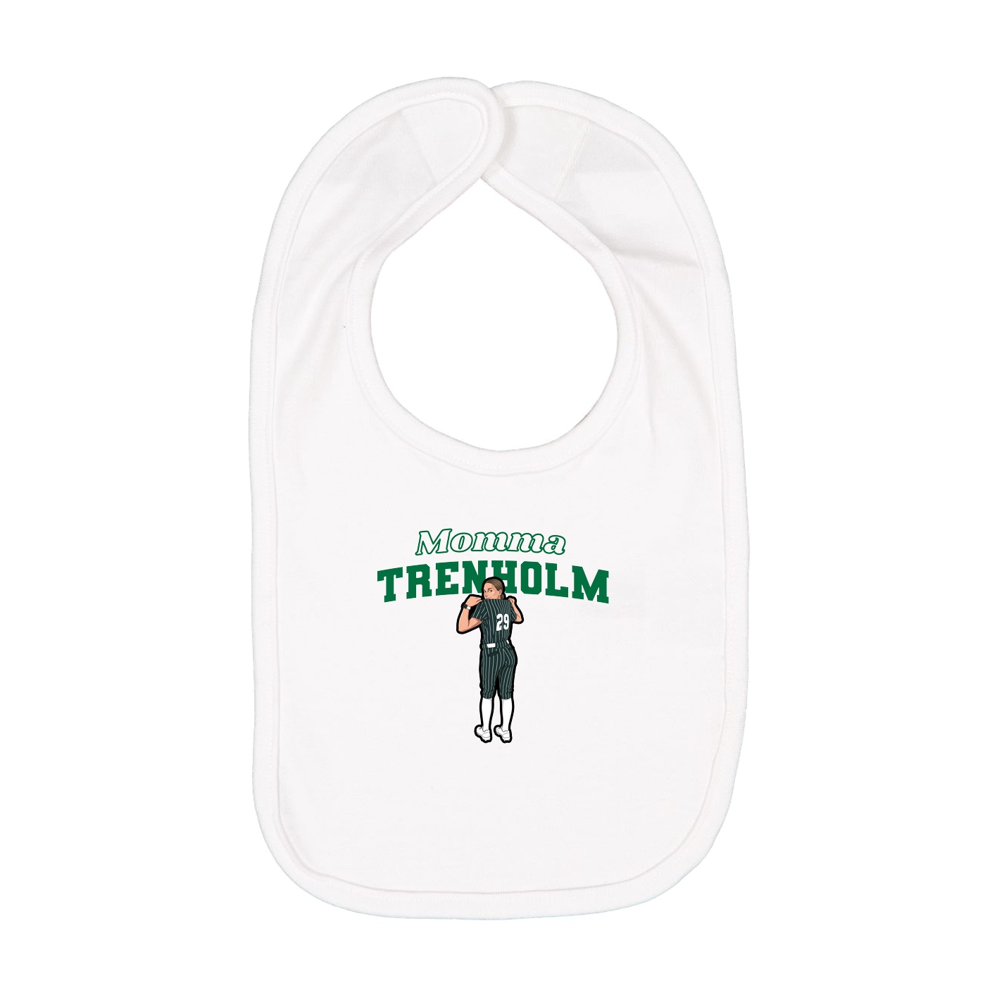 Infant Bib — Mothers Day Block in White