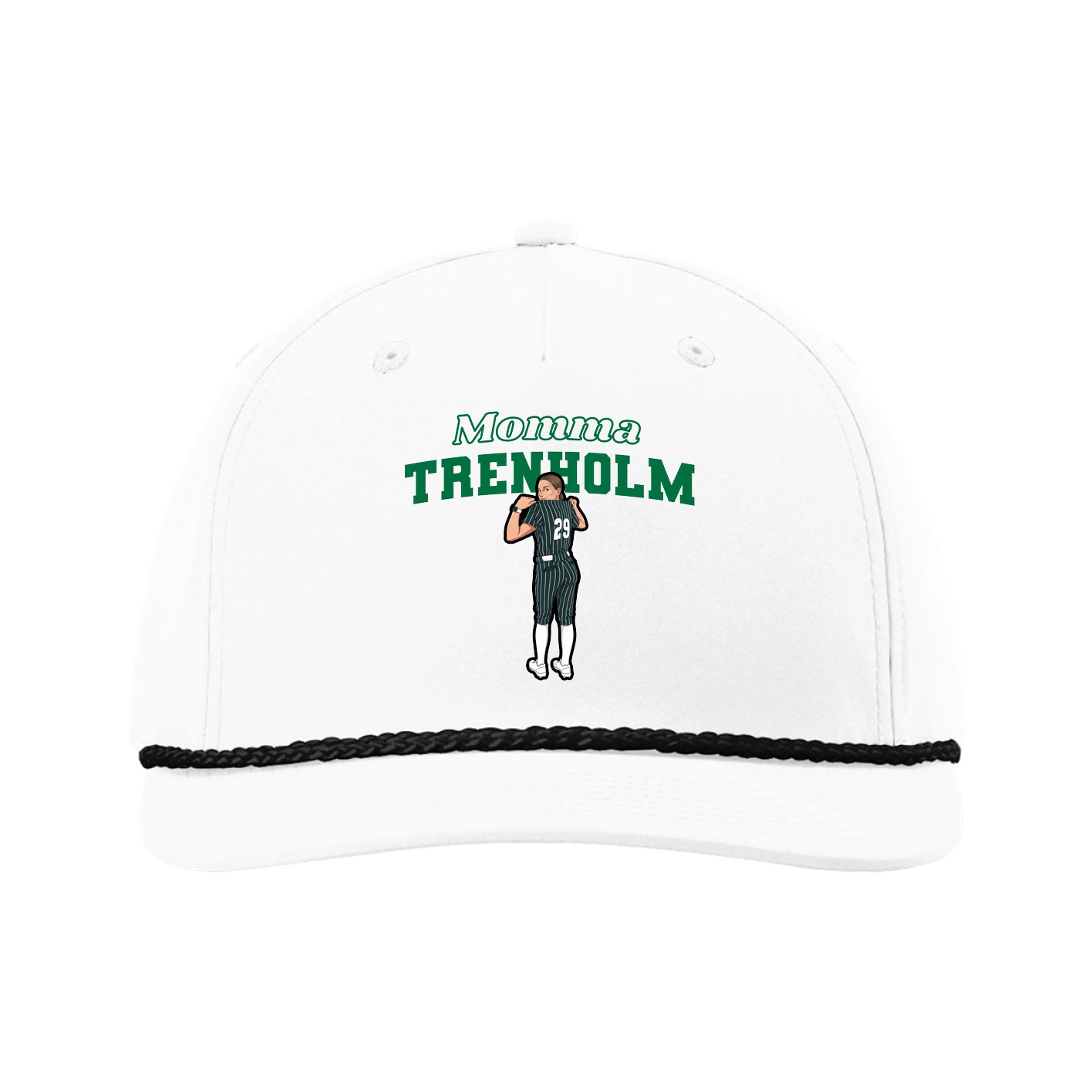 Five-Panel Classic Rope Cap — Mothers Day Block in White
