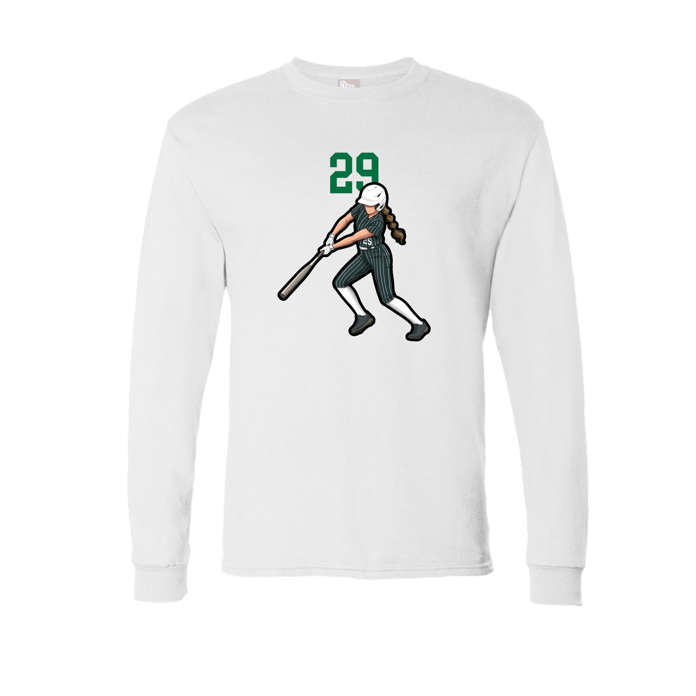 Long Sleeve Tee — Number Top in White