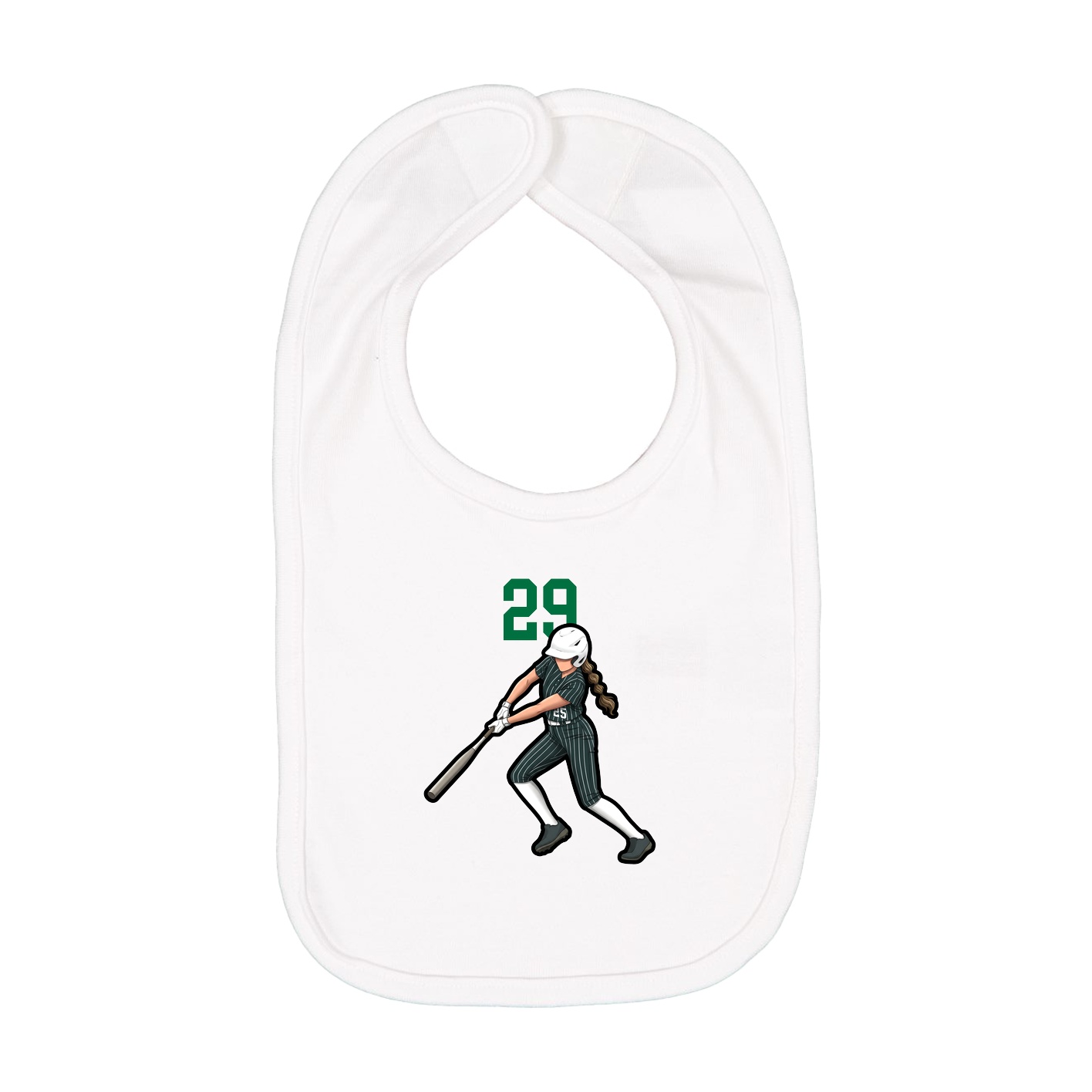 Infant Bib — Number Top in White