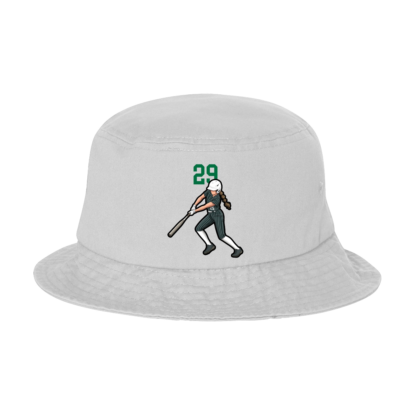 Bucket Cap — Number Top in White