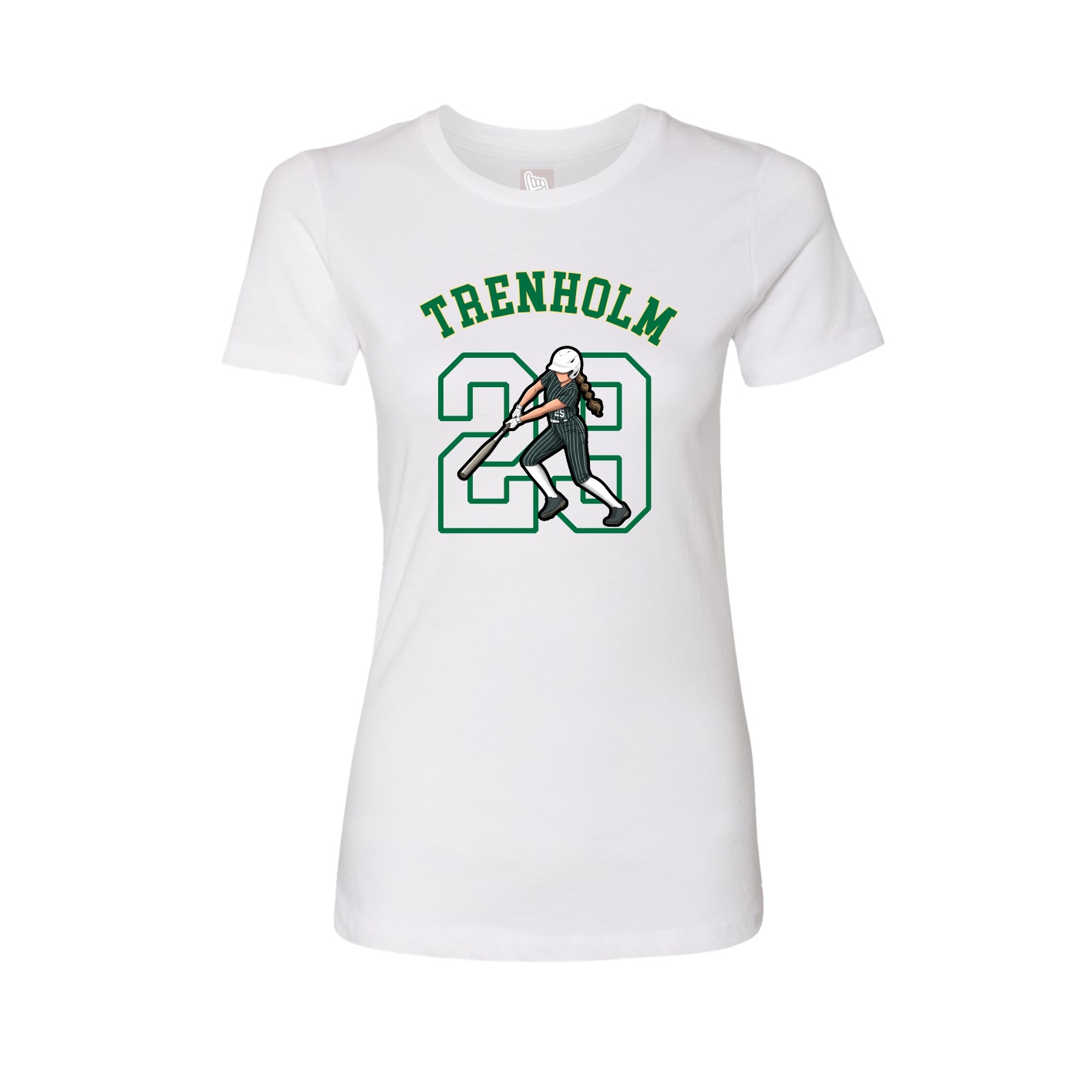 Fitted Women's Tee — Shirsey Arch in White