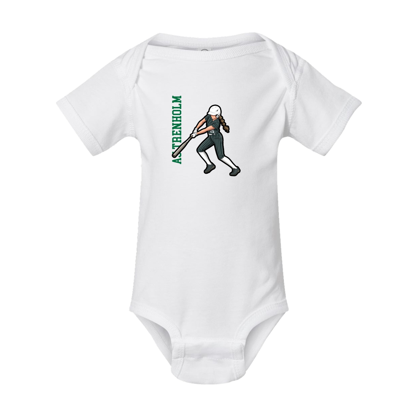 Baby Onesie — Name Vertical in White