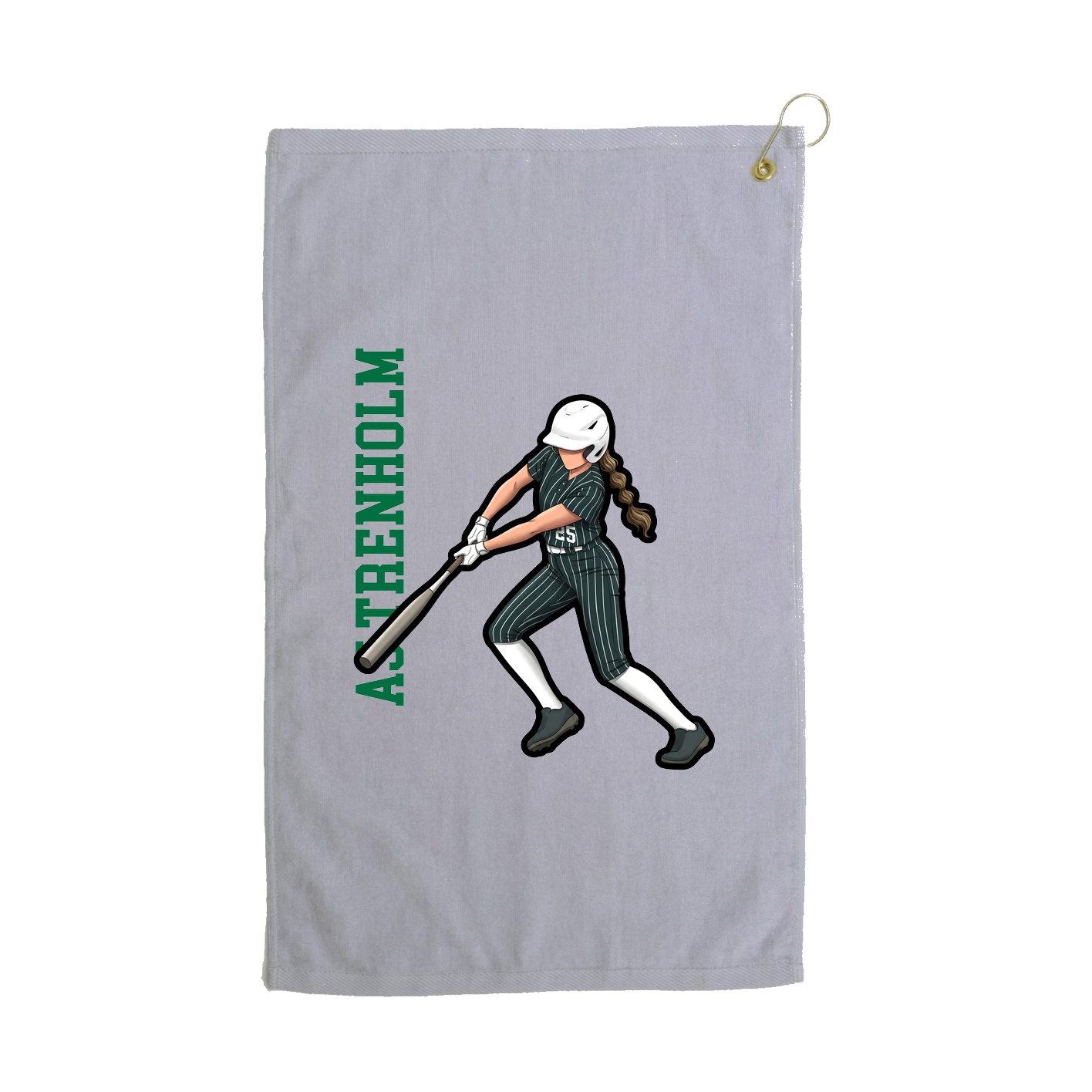 Golf Towel — Name Vertical in Grey