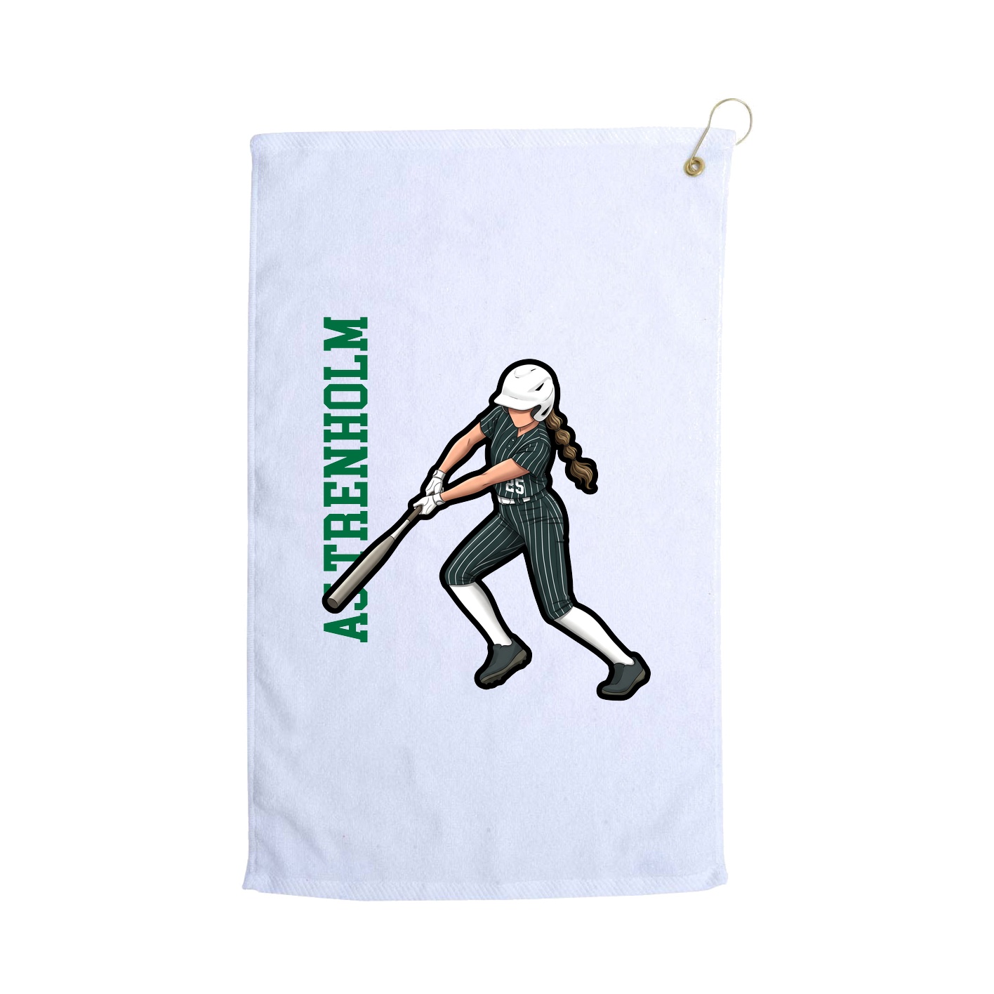 Golf Towel — Name Vertical in White
